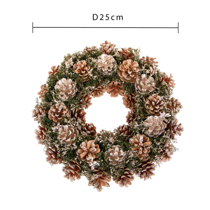 Corona con Pigne Oro - Pezzi 1 - Colore Dorato - 30x30Hx8cm - Bianchi Dino