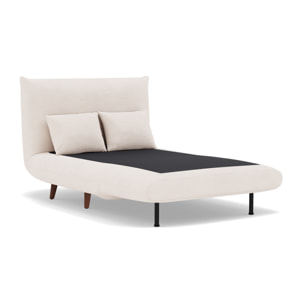 Lumi - Banquette convertible clic-clac 1 place en velours côtelé - Beige
