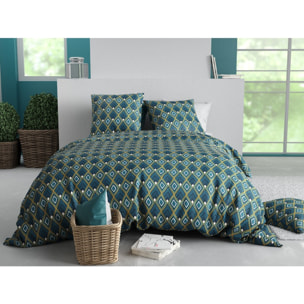 Parure housse de couette coton multicolore