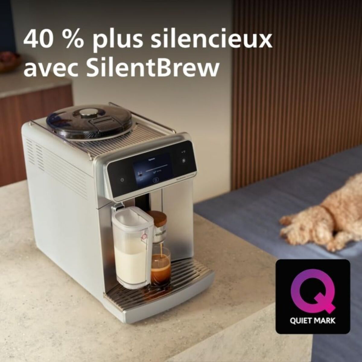 Expresso Broyeur PHILIPS Café Aromis EP8757/20 cafetière à grain SilentBrew LatteGo Pro Blanche