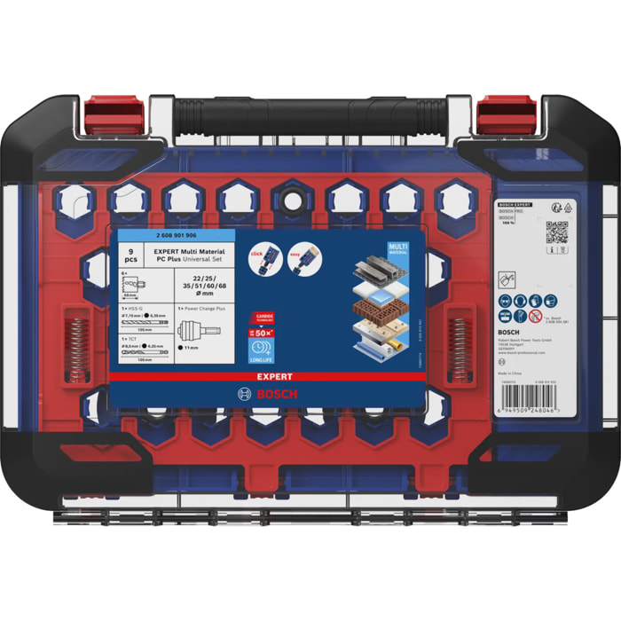Coffret universel de 6 scies trépans EXPERT Multi Material PC Plus - BOSCH - 2608901906