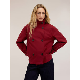 Motivi - Trench doppiopetto con colletto alto - Rosso