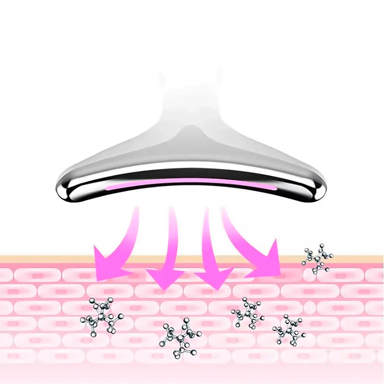 Massaggiatore facciale anti-rughe con 3 modalità d'uso, EMS, compressa calda e 7 luci LED.