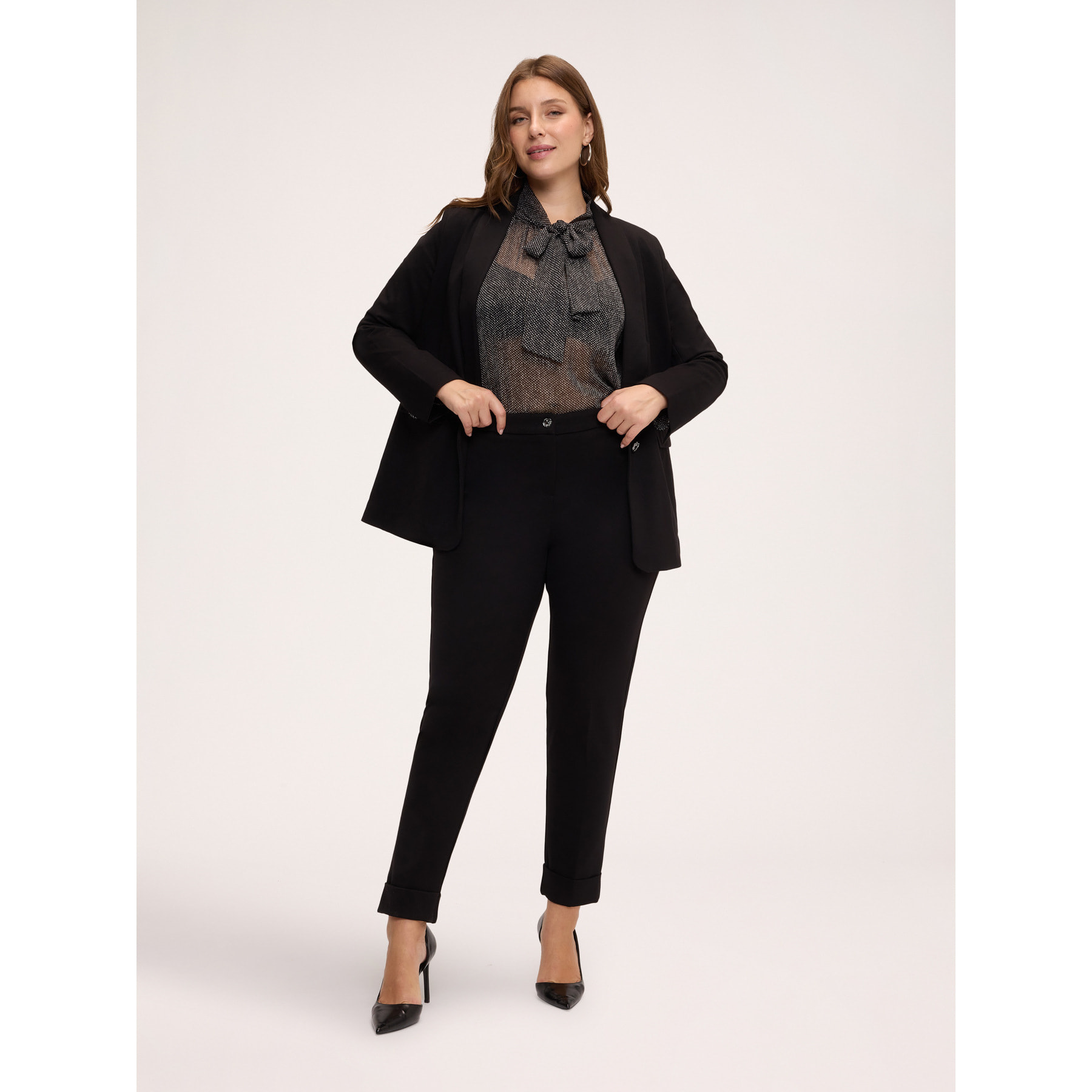 Fiorella Rubino - Pantaloni New York in Punto Milano - Nero