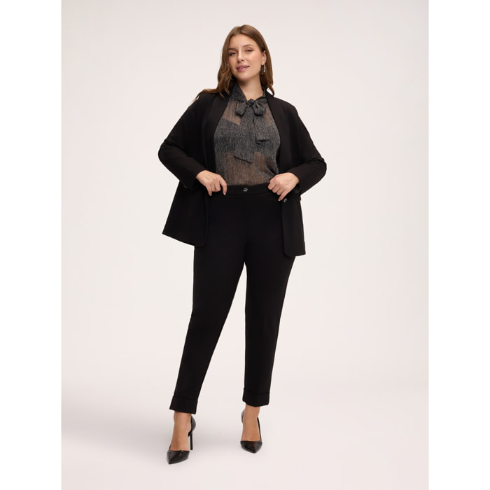 Fiorella Rubino - Pantaloni New York in Punto Milano - Nero