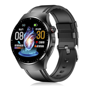 DAM Smartwatch TK25. ECG , glucosa en sangre, ácido úrico y lípidos, IMC grasa corporal, temperatura, O2 y tensión. 5,4x1,2x4,7 Cm. Color: Negro