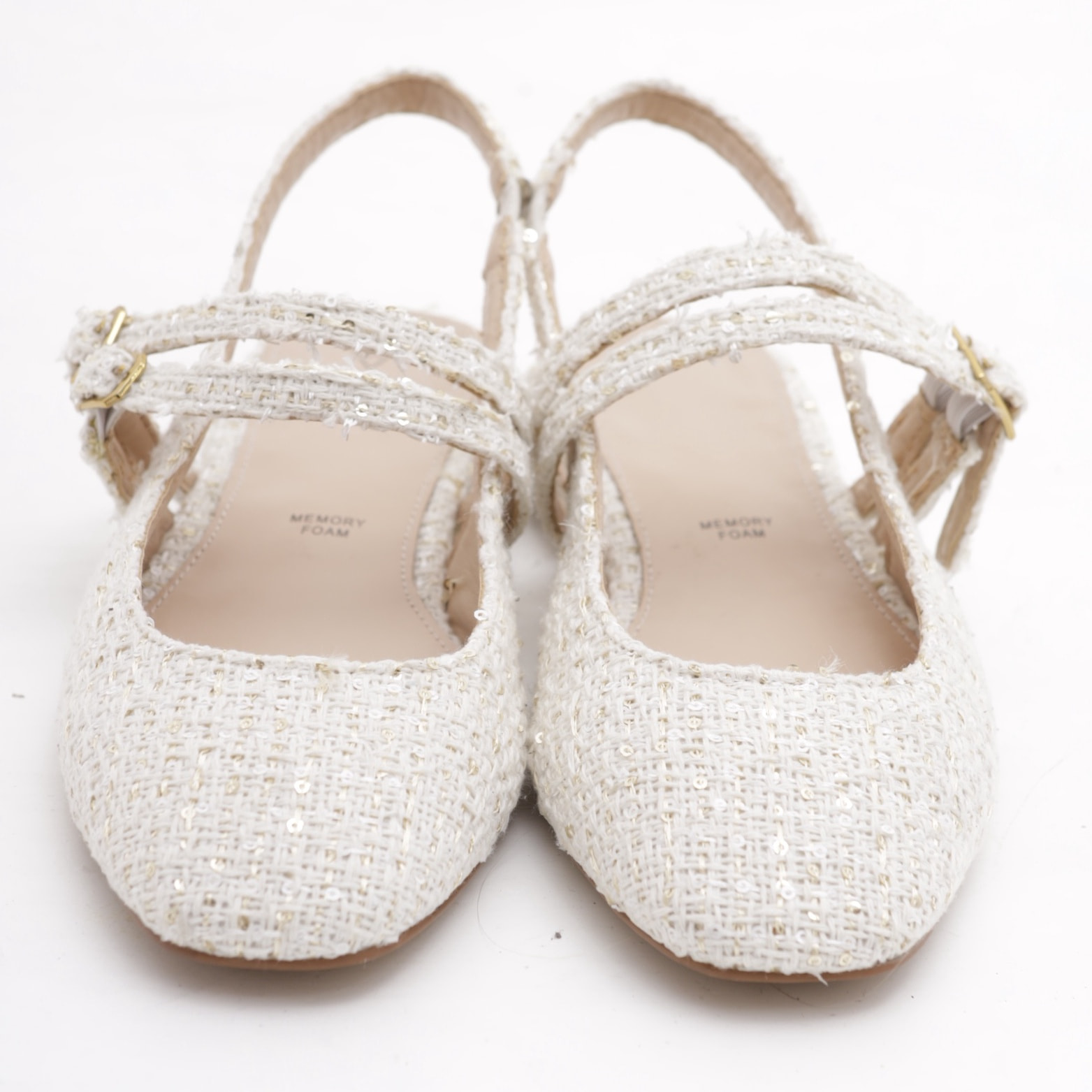 SLINGBACK FLAT TWEED PANNA