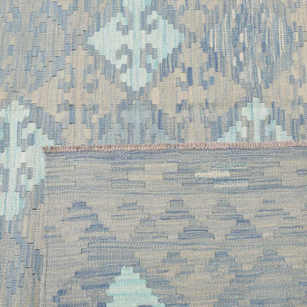 Tapis kilim au motif géométrique, tissé plat en laine, ZANURIL