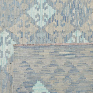 Tapis kilim au motif géométrique, tissé plat en laine, ZANURIL