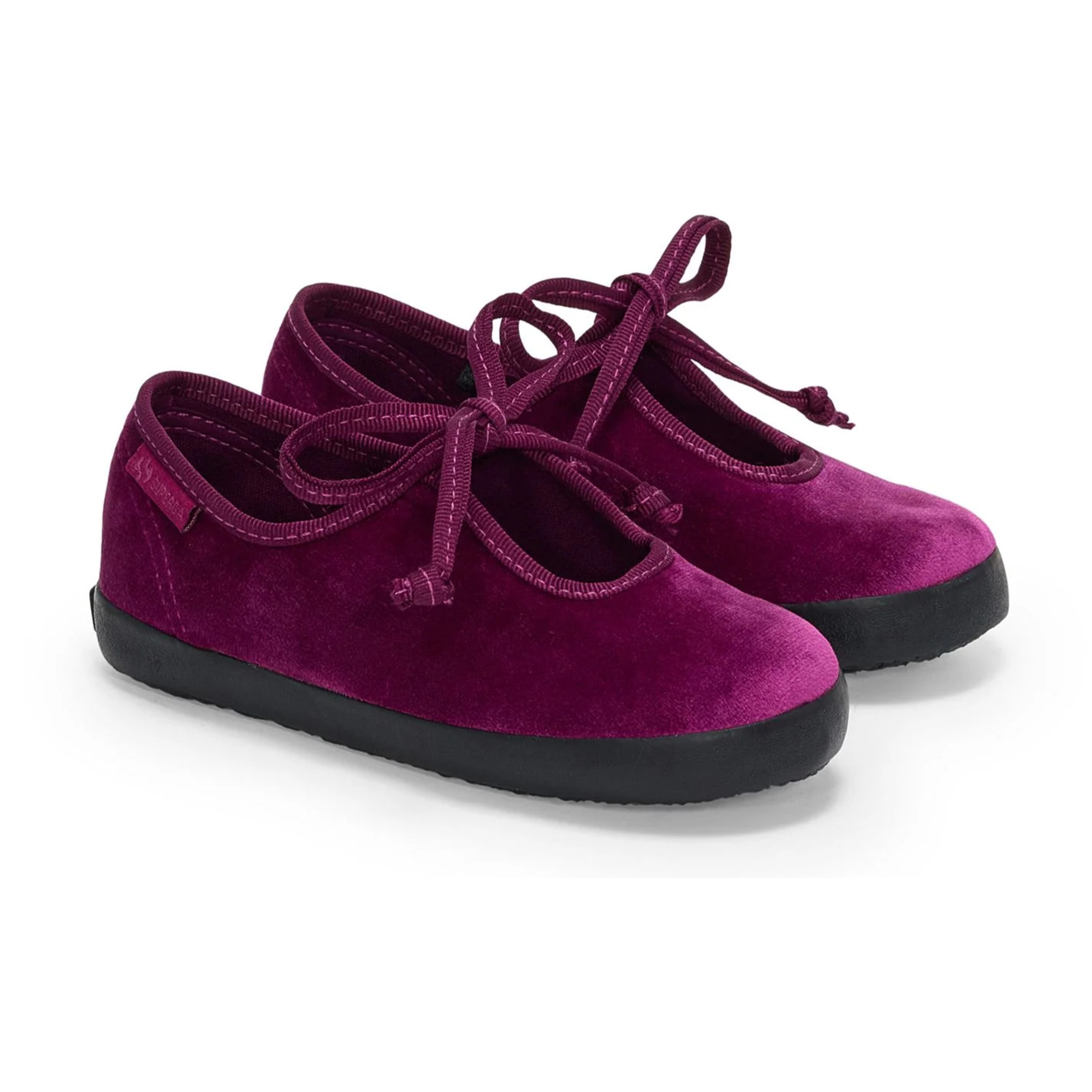 Superga - Bailarinas Niña Negro - 2442 KIDS VELVET BALLERINA LACE