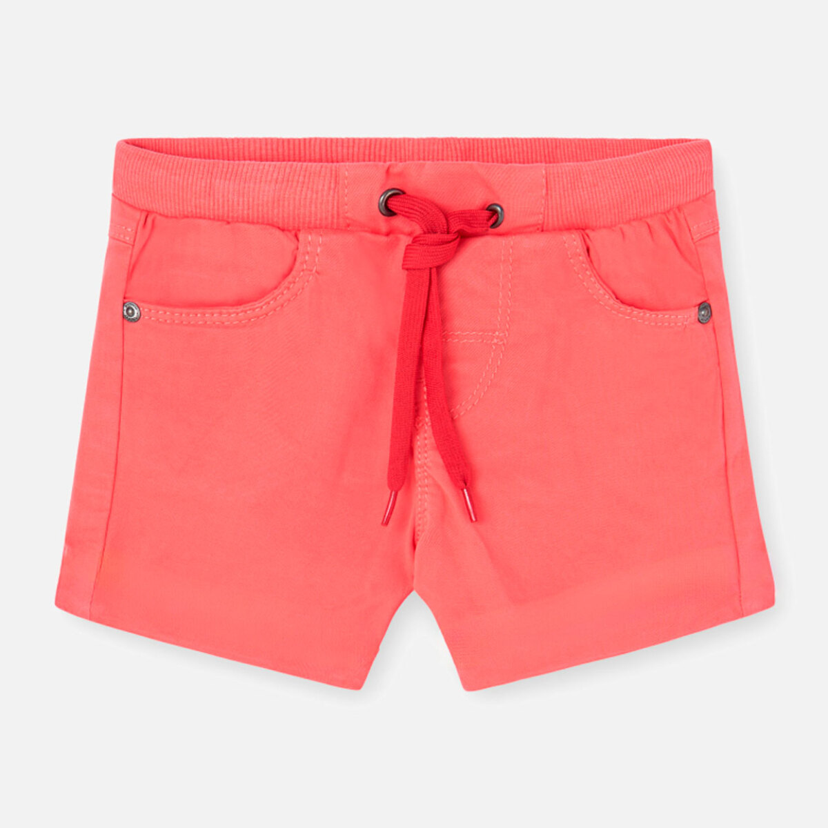 Bermudas para niÃ±o en algodÃ³n liso de color rojo, Camiseta