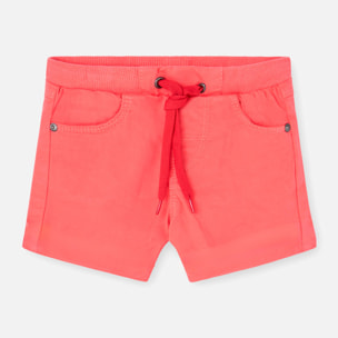 Bermudas para niÃ±o en algodÃ³n liso de color rojo, Camiseta