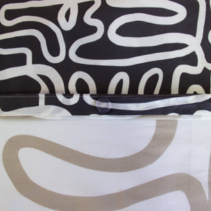 Parure de lit coton réversible 2 places motif graphique TAYA