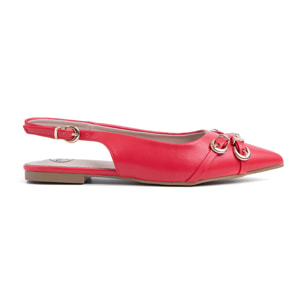 Slingback con cinturino sulla punta - ROSSO