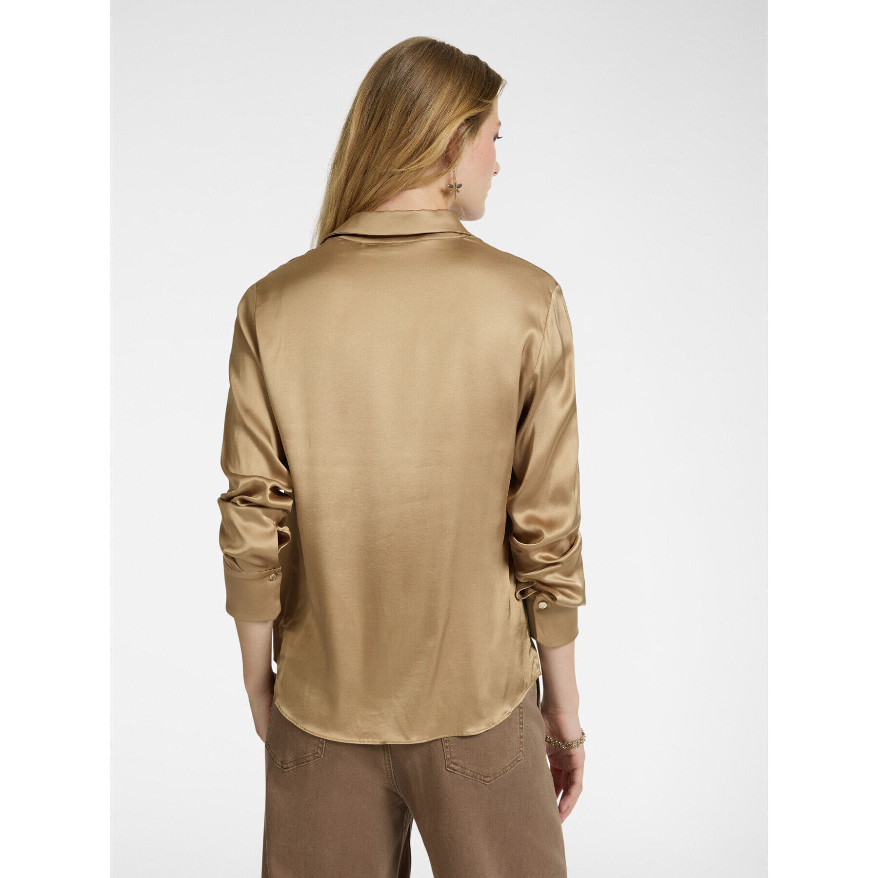 Elena Mirò - Camisa de satén elástico - Beige