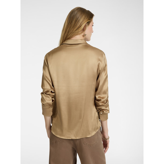 Elena Mirò - Camisa de satén elástico - Beige