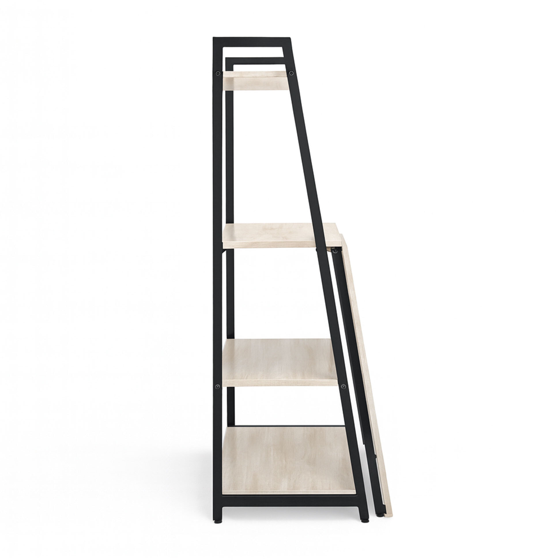 Bimyo - Scrivania pieghevole con libreria salvaspazio 50x41xH128 cm in stile industrial bleach