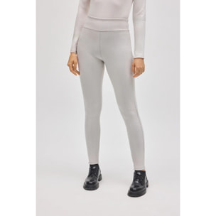 Leggings termici effetto pelle avorio