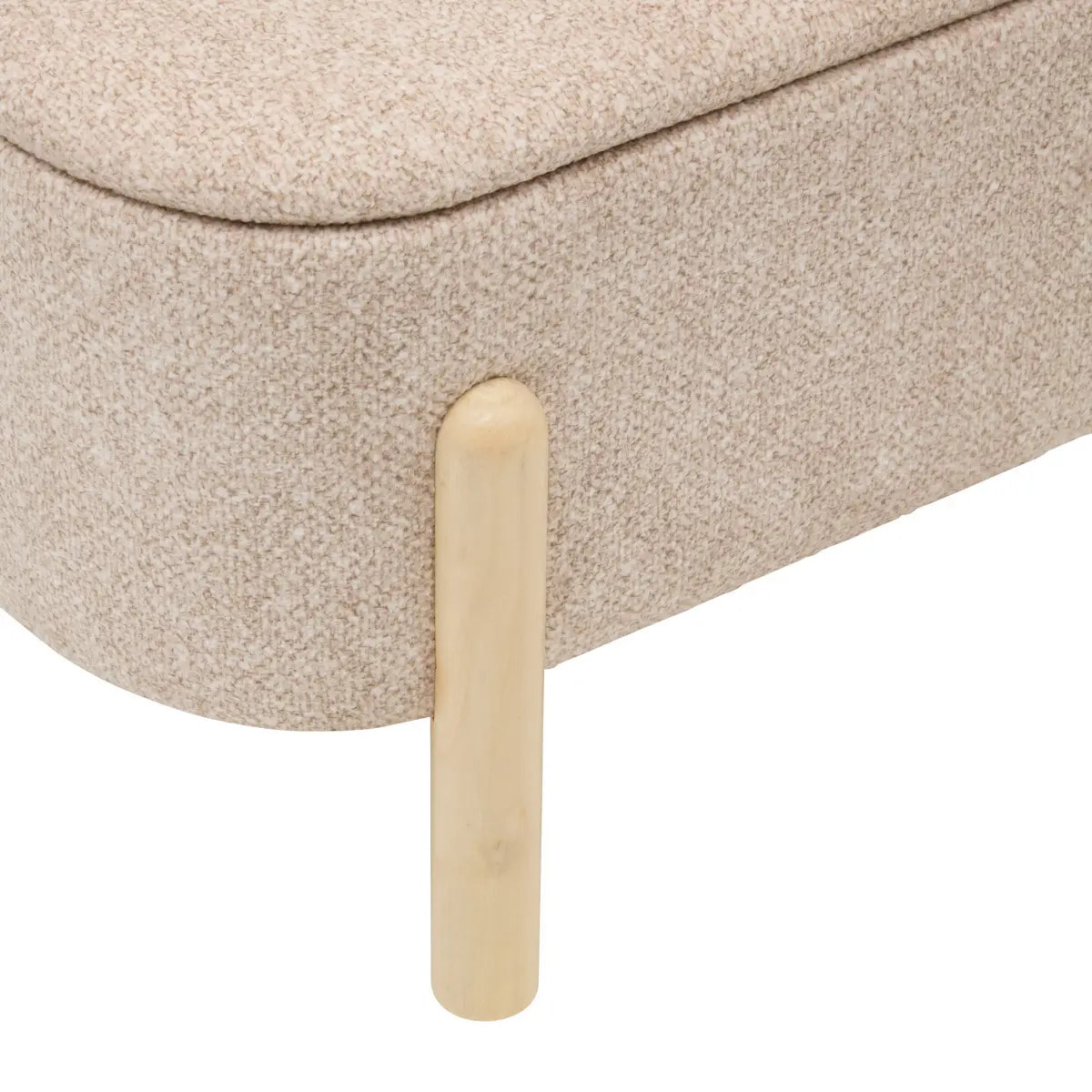 Banc coffre Muka ovale 1 place beige