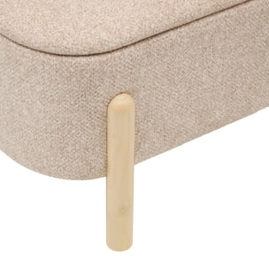 Banc coffre Muka ovale 1 place beige