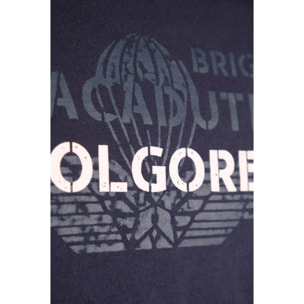 T-shirt Folgore blu in cotone uomo