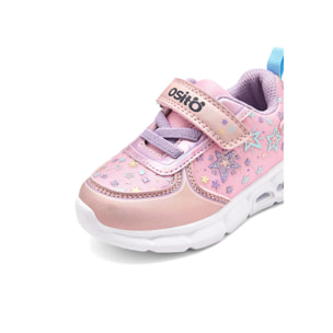 Zapatillas de Niña con Luz y Estrellas en Rosa