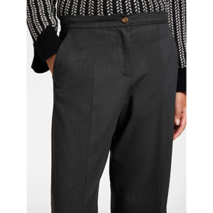 Elena Mirò - Pantalones flare de flanela con aberturas - Gris