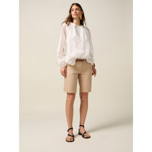 Oltre - Bermudas de mezcla de algodón - Beige