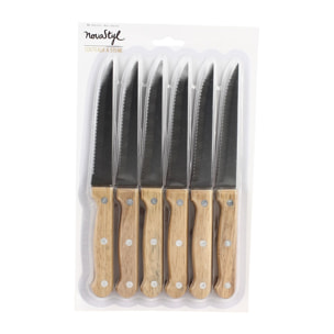 Lot de 6 couteaux à steak en acier inoxydable