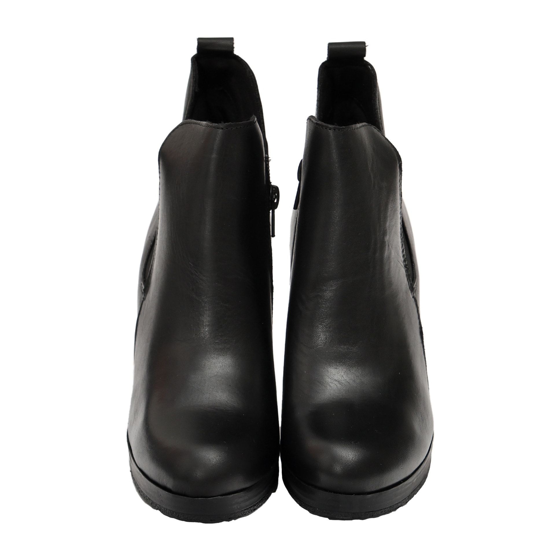 Stivaletto in vera pelle con tacco e fascia elastica