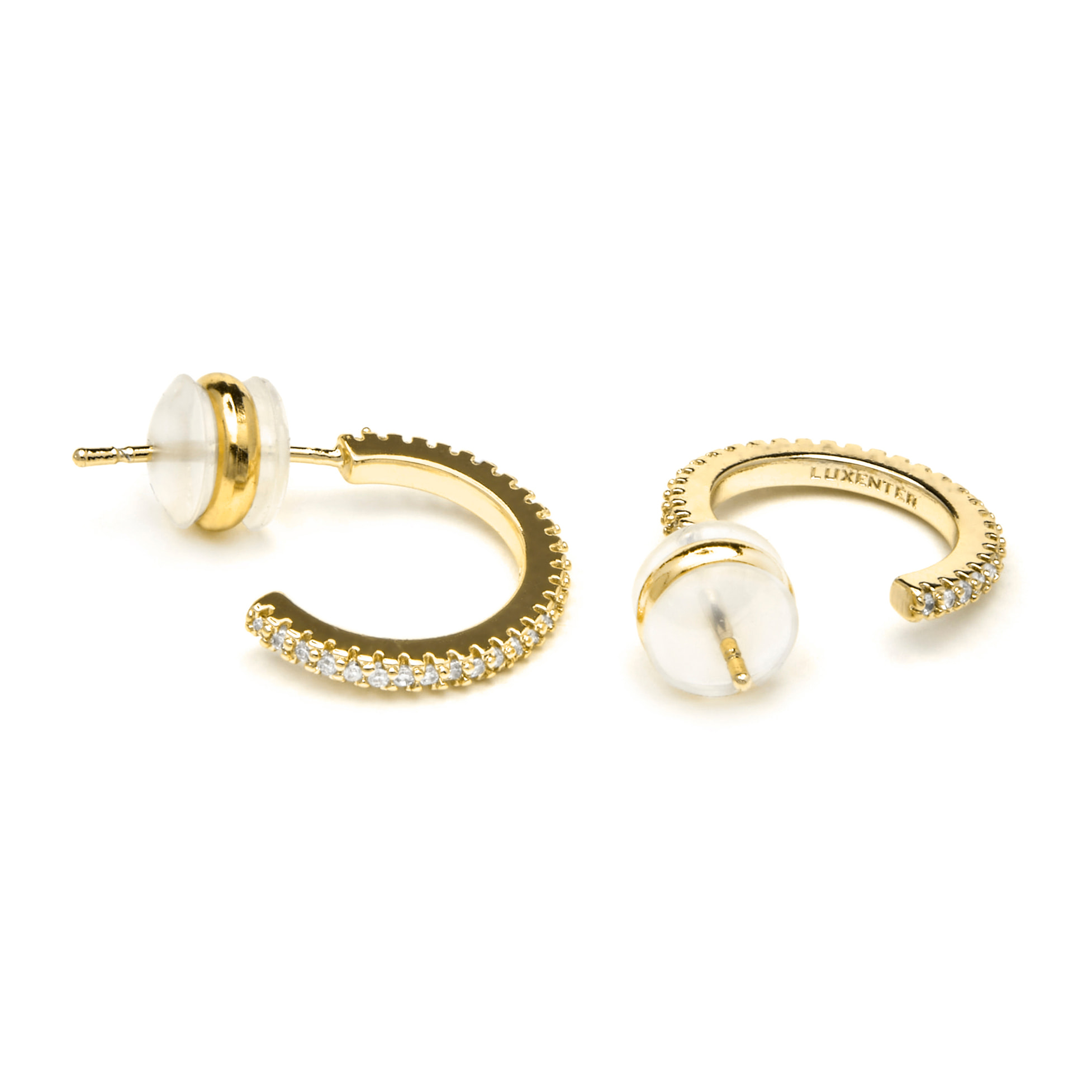 Pendientes acabado oro amarillo de 18k y Circonita Brillante