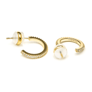 Pendientes acabado oro amarillo de 18k y Circonita Brillante
