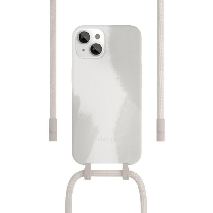 Coque avec cordon WOODCESSORIES iPhone 13 mini Tour de cou blanc