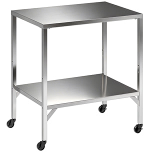 Chariot de barbecue - desserte plancha - acier inox - argenté