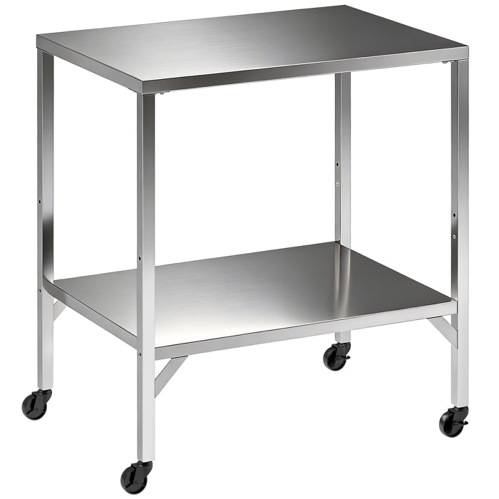 Chariot de barbecue - desserte plancha - acier inox - argenté