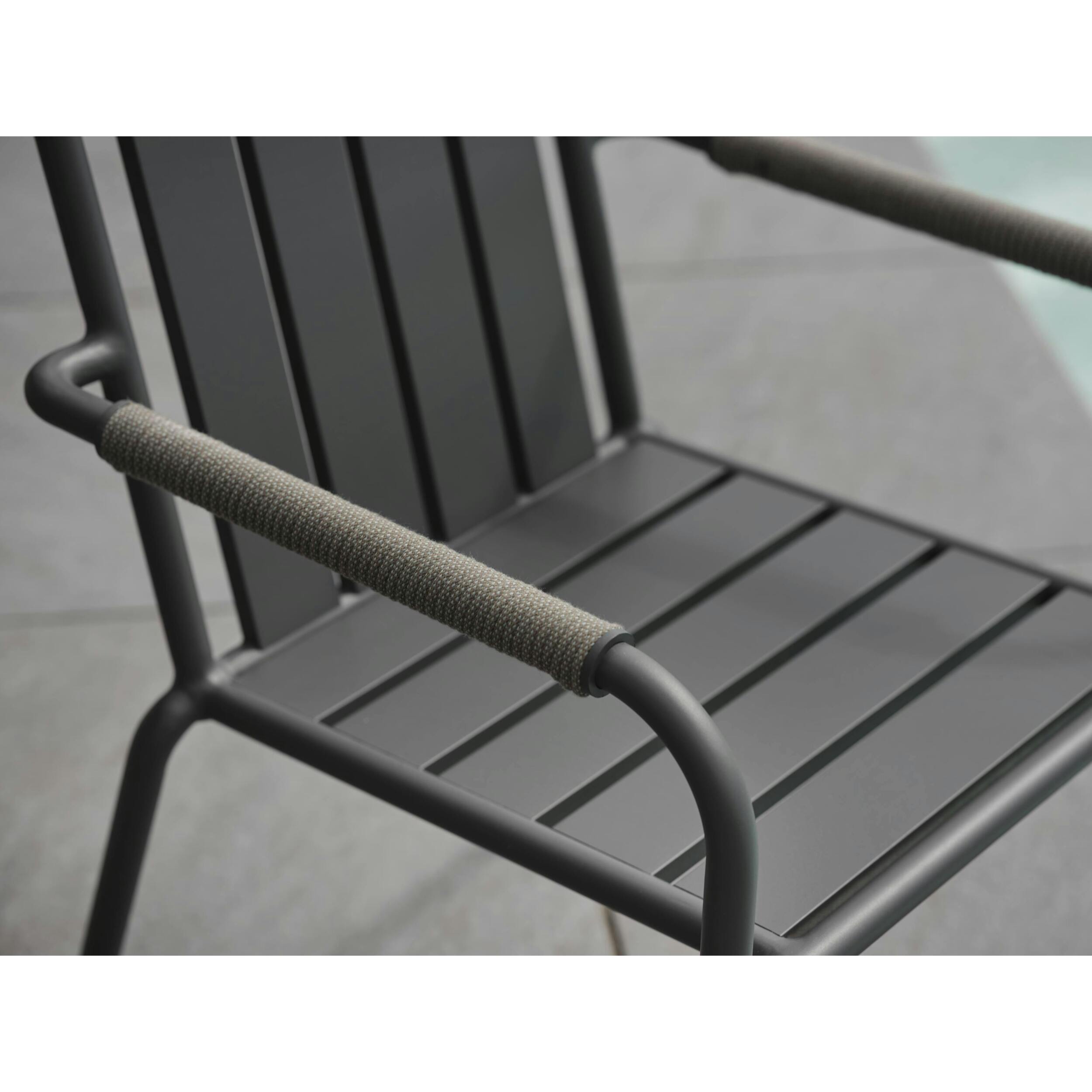 Chaise de jardin en aluminium gris ardoise (lot de 2) OSLO