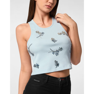 PHILIPP PLEIN Tank Top FLOWERS