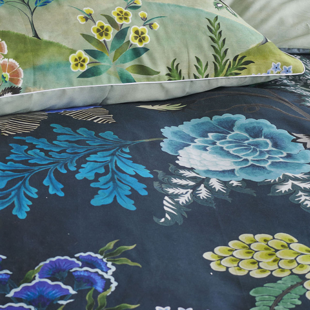 Housse de couette imprimée en percale de coton, BROCART DECORATIF, Multicolore