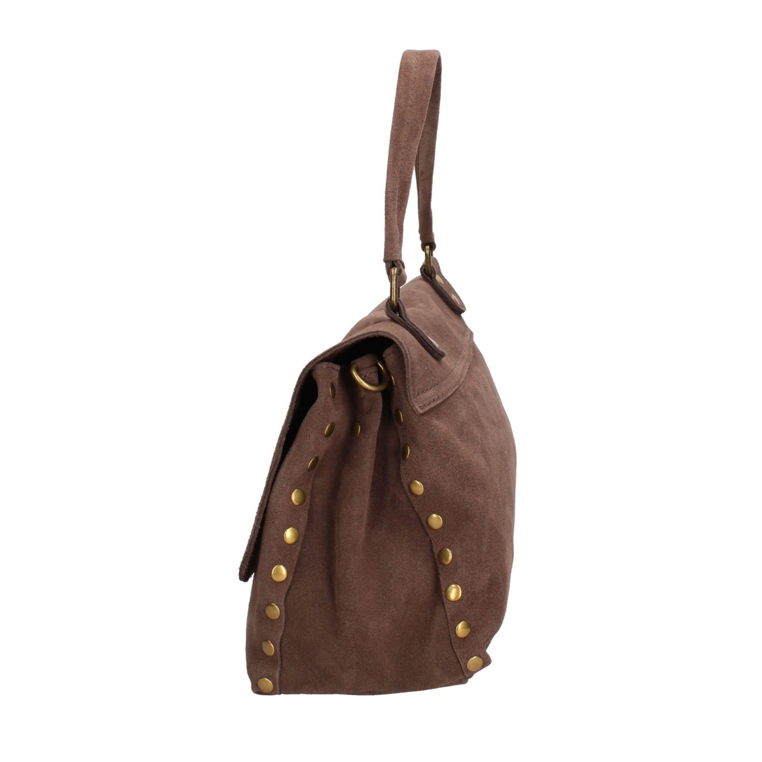 Borsa a mano da donna Made in Italy - Modello Zelia Elite - Pelle scamosciata - 37.0 x 22.0 x 15.0 cm