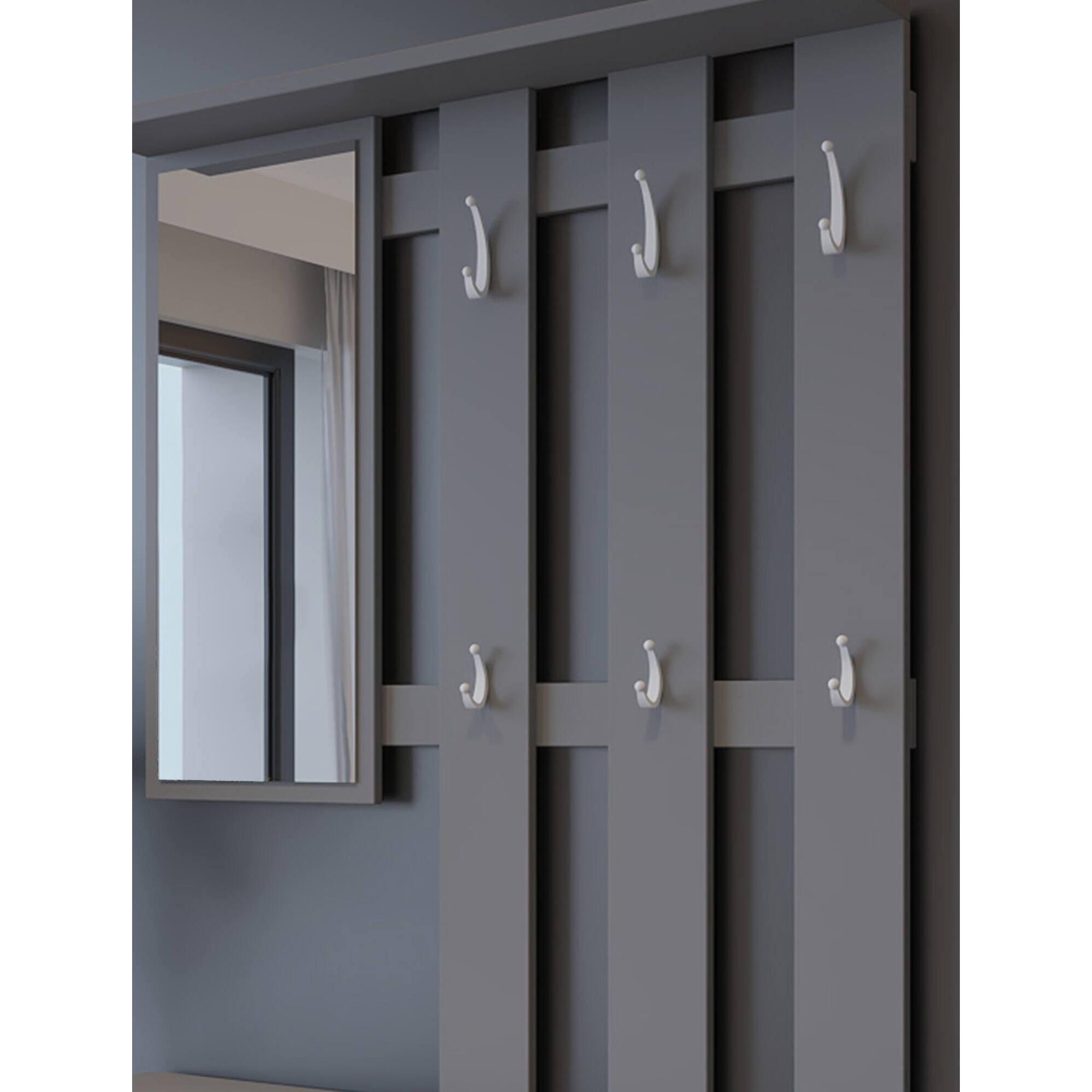 Clint Arredo Ingresso, 100 x 25.5 x 190, Antracite, Bianco