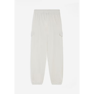 Pantaloni donna in french terry con tasconi stile cargo