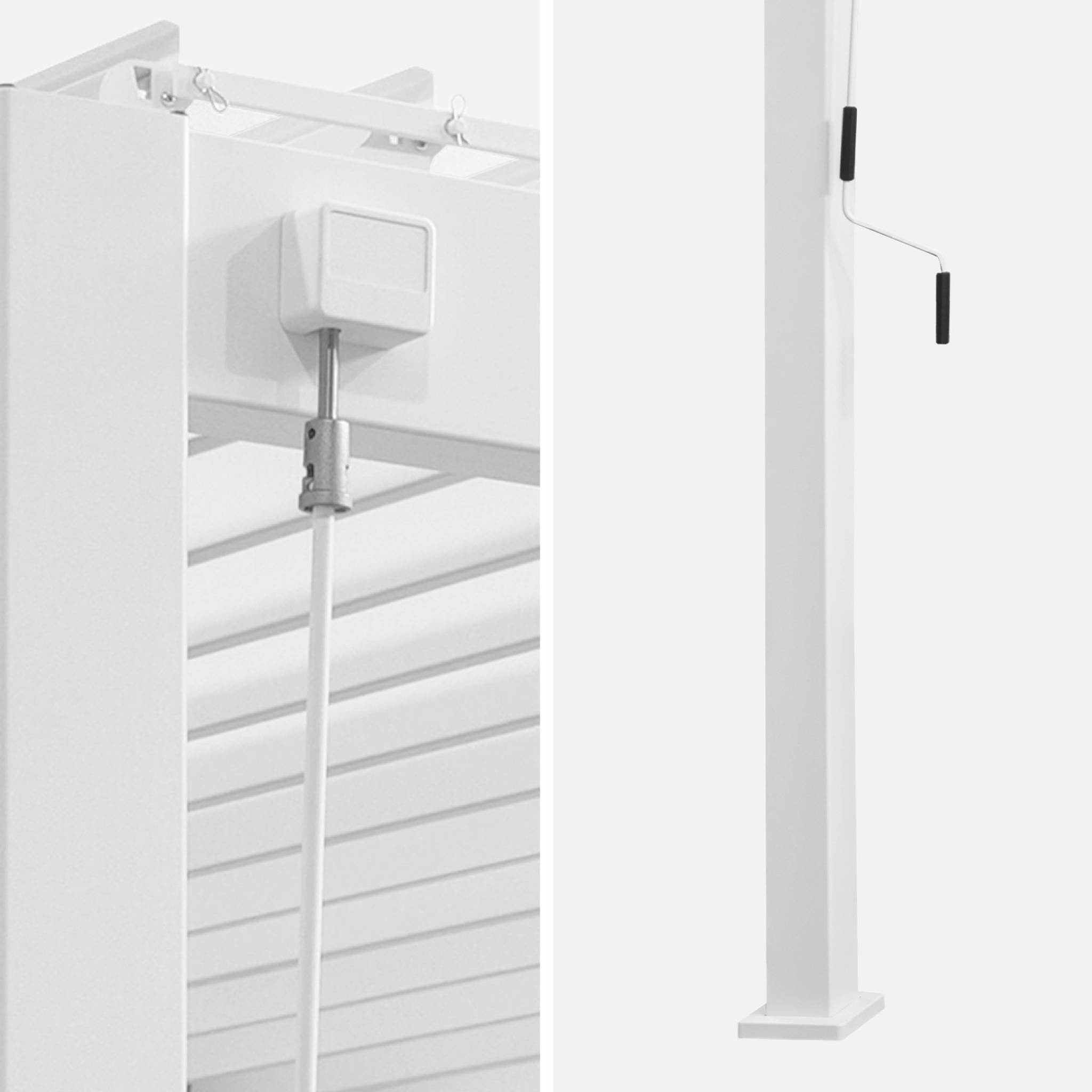 Pergola bioclimatique aluminium blanc adossée lames orientables 4x3m Triomphe