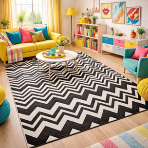 Tapis salon et chambre tissé motif géométrique LODE