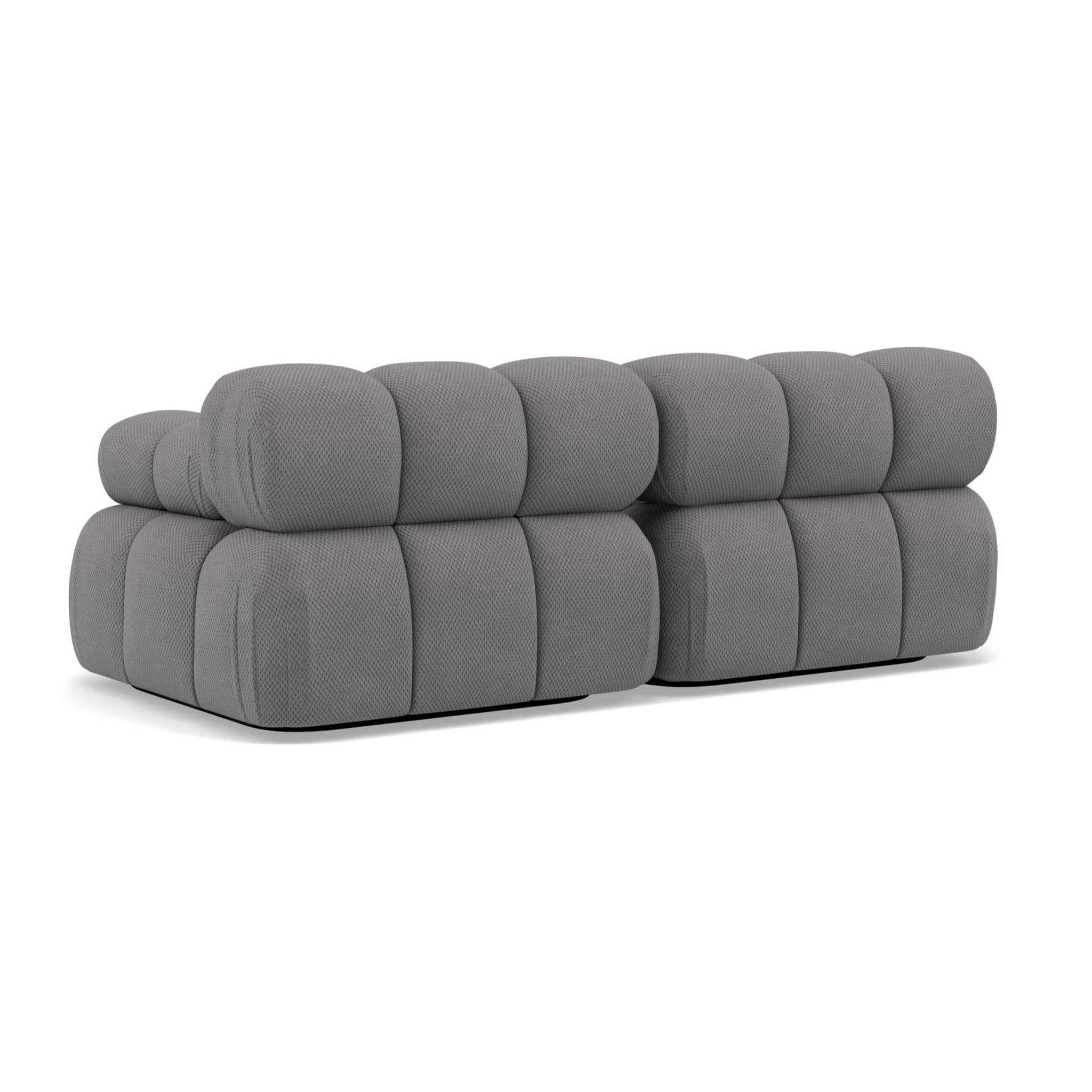 Ruby - canapé droit modulable 2 places en velours texturé - Gris
