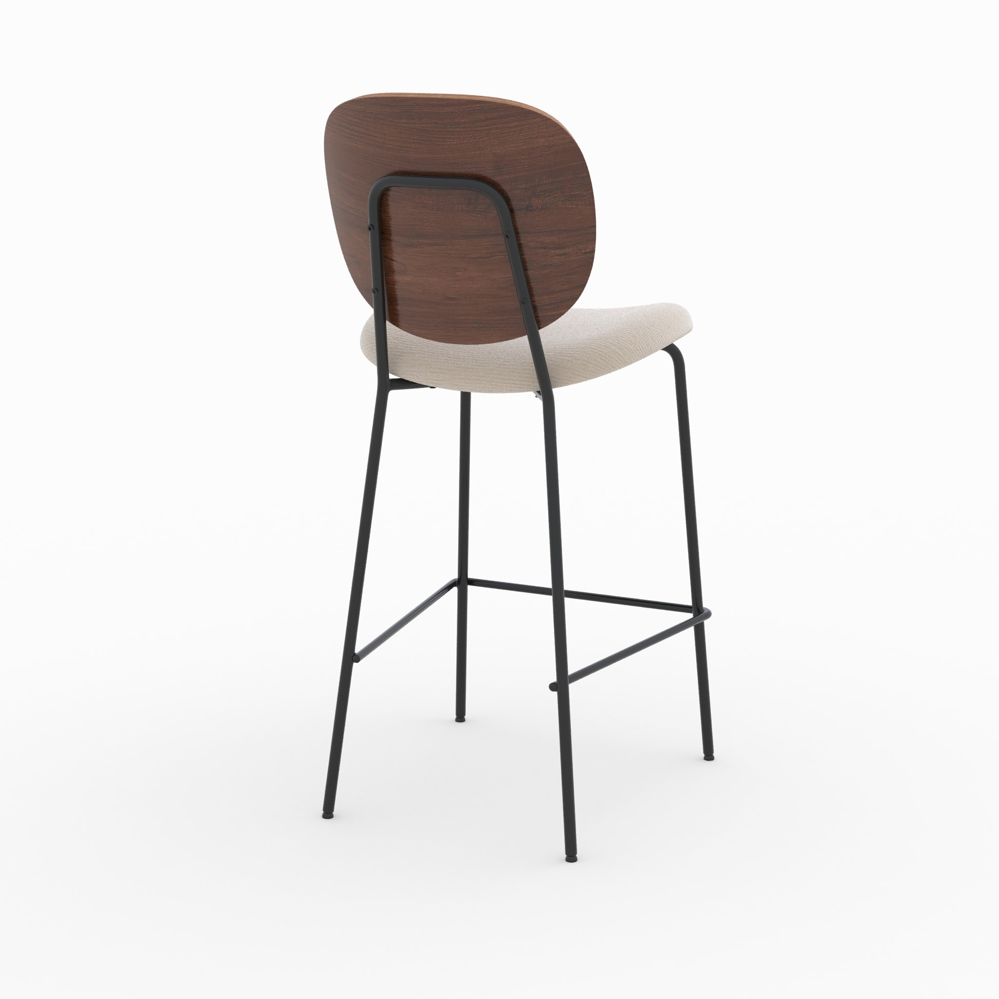 Lot de 2 chaises pour îlot central 65,5 cm en tissu beige - Simone