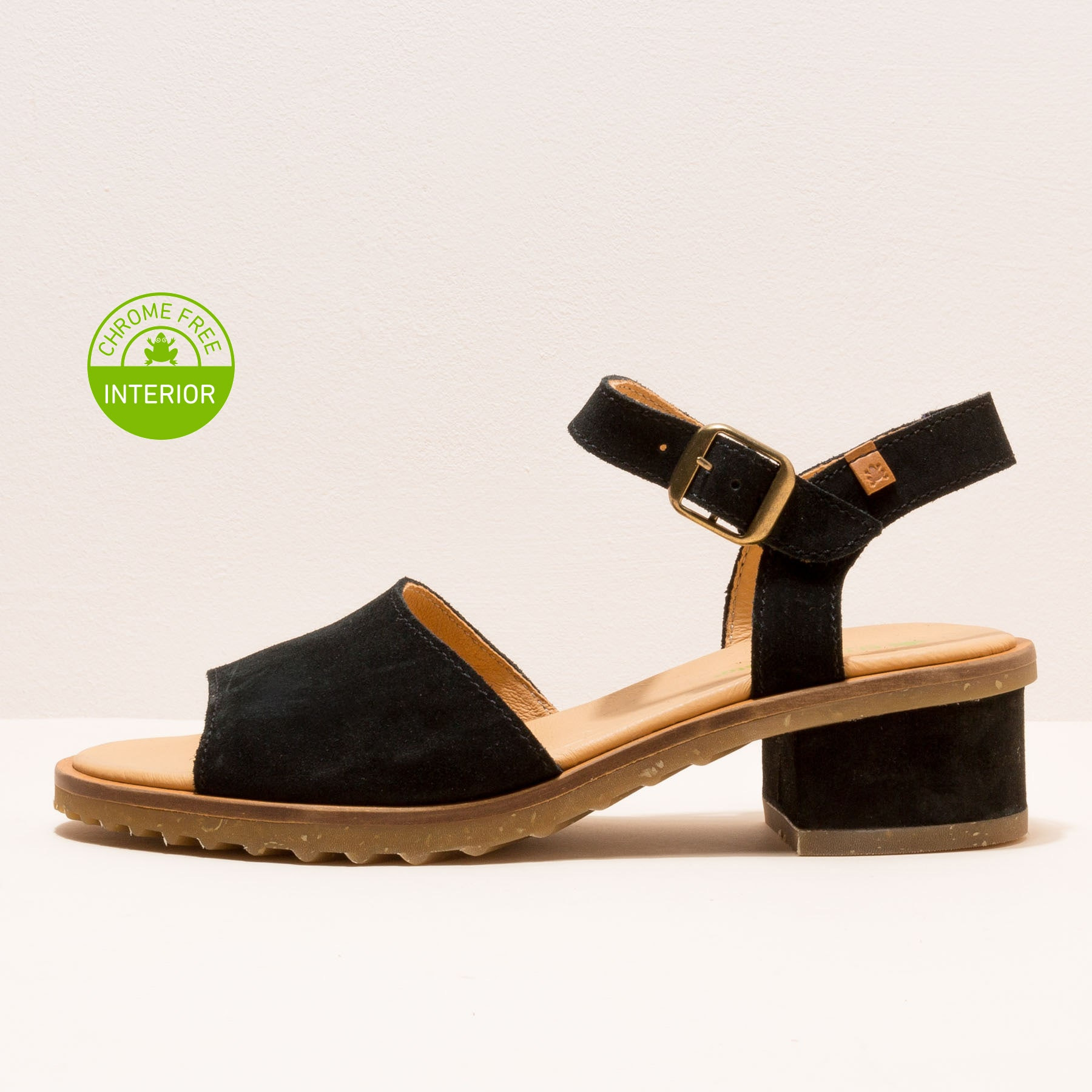 Sandalias con tacón N5801 LUX SUEDE BLACK / SABAL color Black