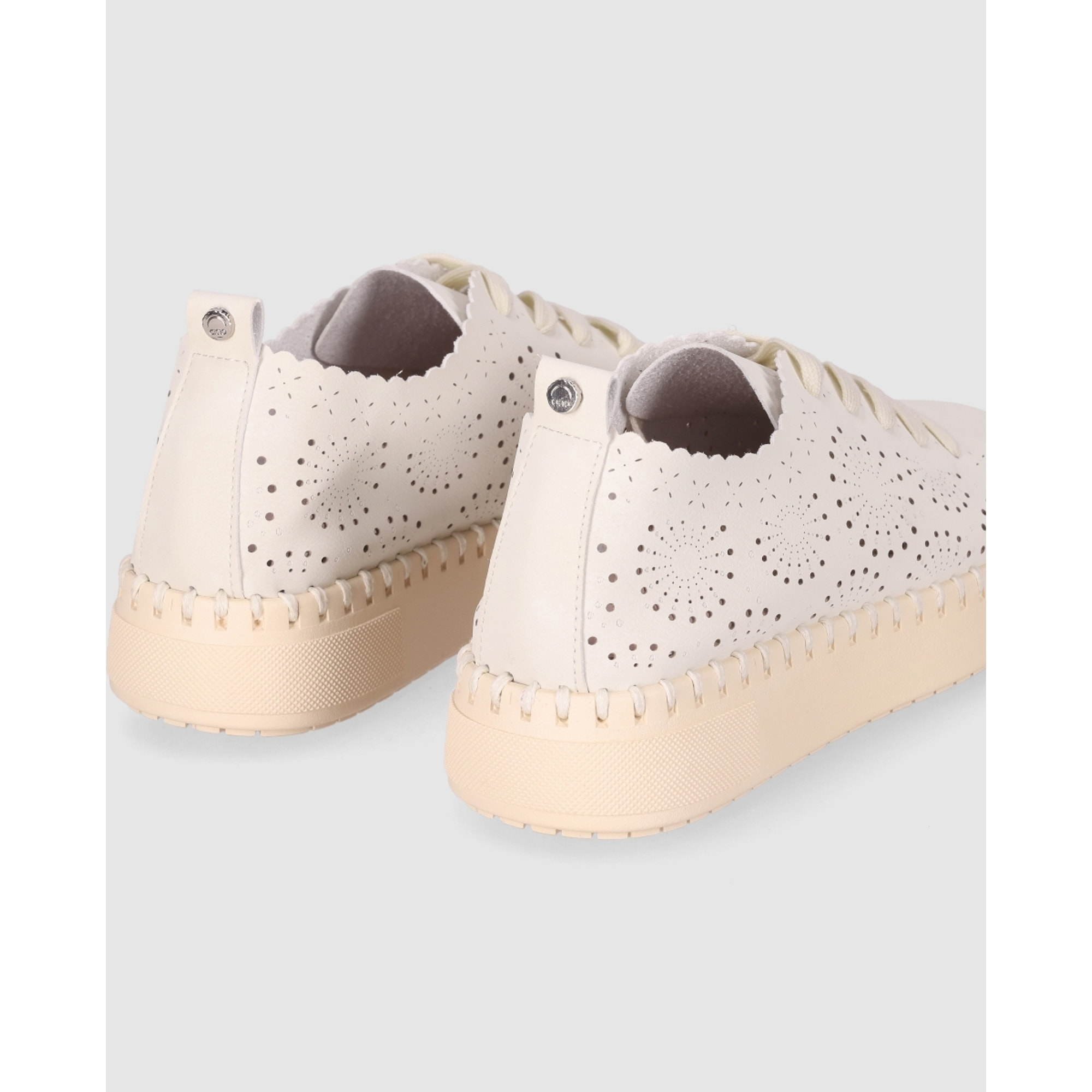 Zapatos de Tejido - Beig - Tacón: Bajo