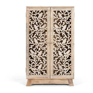 Muebles Auxiliare de Madera de Mango, Mdf 70 Cm Estilo Atresanal Tallado