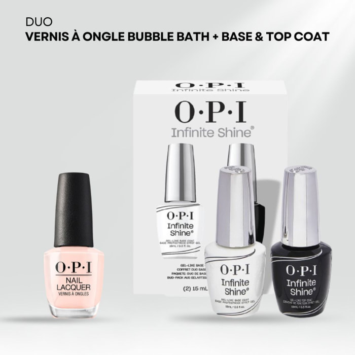 Duo Infinite Shine - Base et Top Coat Duo Pack - 30ml Bubble Bath - Vernis à ongles Nail Lacquer - 15 ml