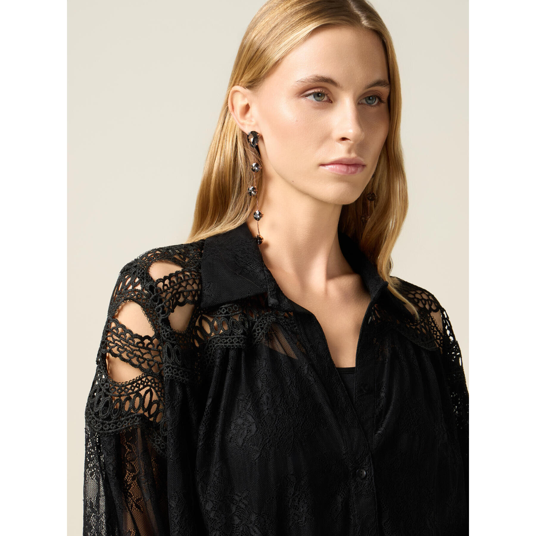 Oltre - Camicia in pizzo - Nero